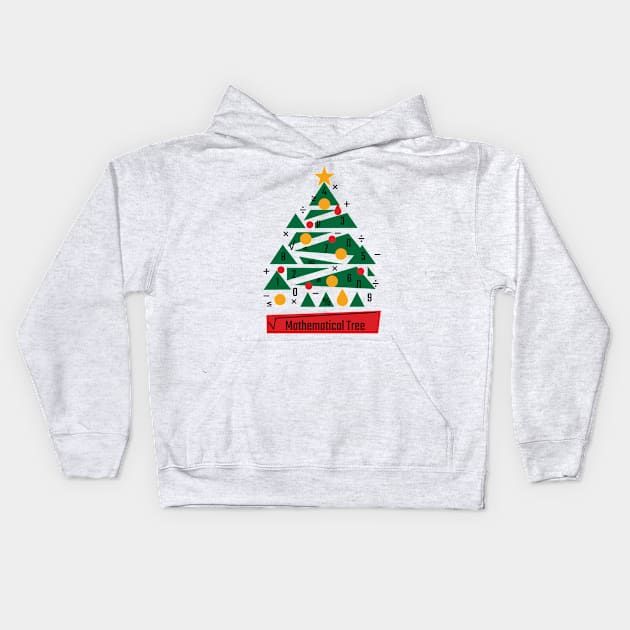 Mathematical Christmas Tree v2 Kids Hoodie by Emma